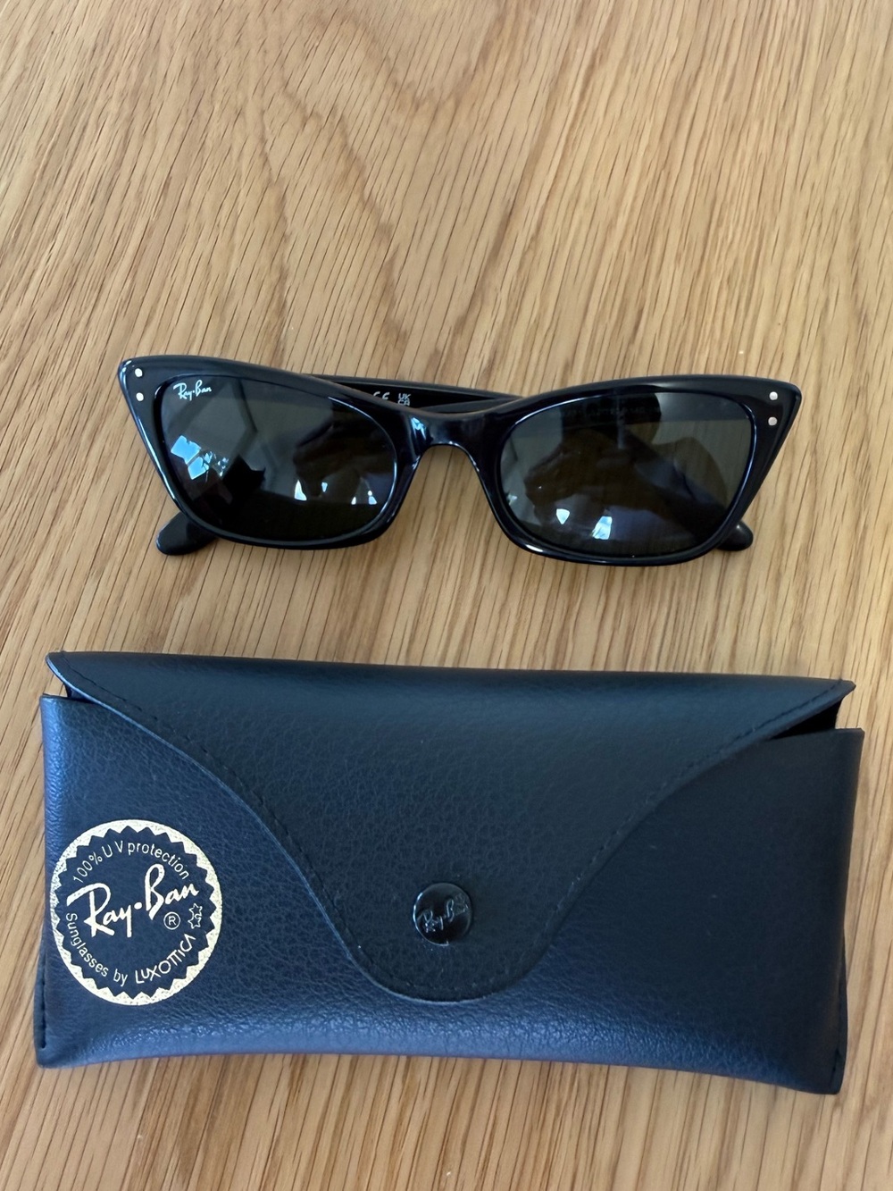 Ray-Ban Black Cat-Eye Sunglasses with Black Case